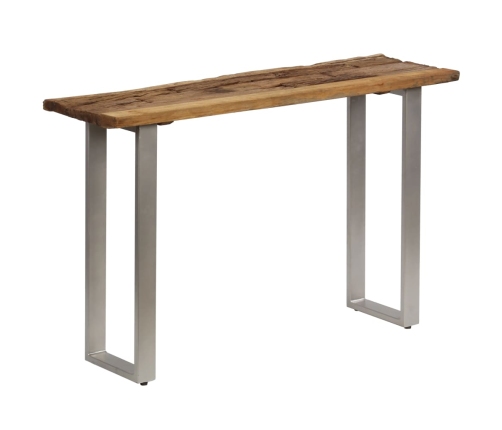 Mesa consola madera reciclada y acero 120x35x76 cm