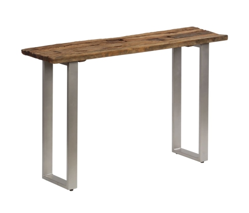 Mesa consola madera reciclada y acero 120x35x76 cm