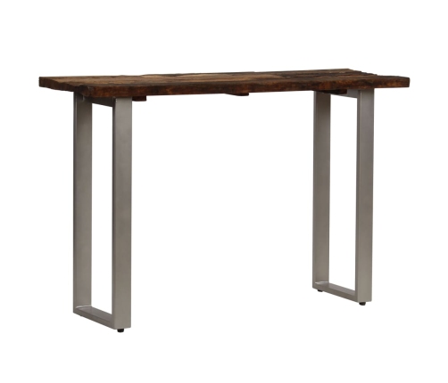 Mesa consola madera reciclada y acero 120x35x76 cm