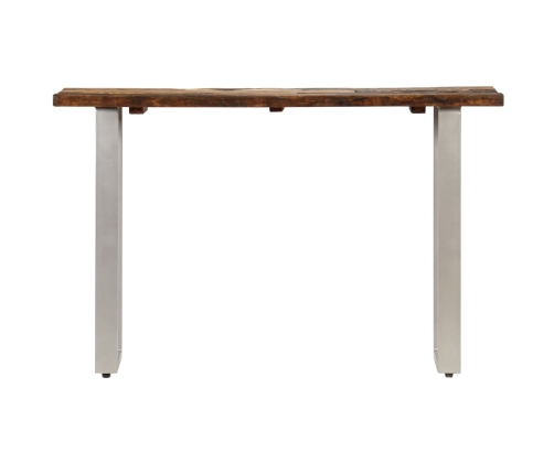 vidaXL Mesa consola madera reciclada y acero 120x35x76 cm