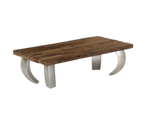 Mesa de centro de opio madera reciclada y acero 110x60x35 cm