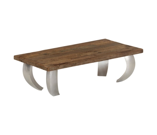 Mesa de centro de opio madera reciclada y acero 110x60x35 cm