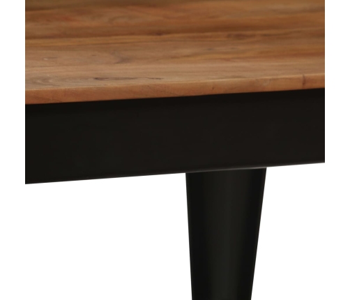 Mesa de comedor de madera maciza de acacia y acero 120x60x76 cm