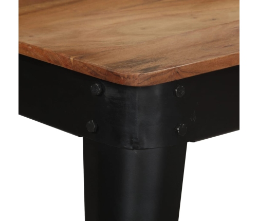 Mesa de comedor de madera maciza de acacia y acero 120x60x76 cm