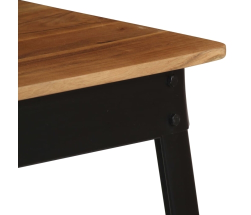 Mesa de comedor de madera maciza de acacia y acero 75x75x76 cm