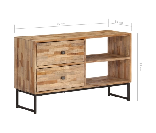 Mueble para TV de madera de teca reciclada 90x30x55 cm