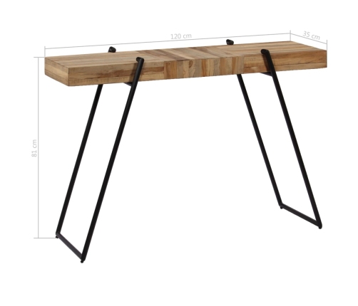 Mesa consola de teca reciclada 120x35x81 cm