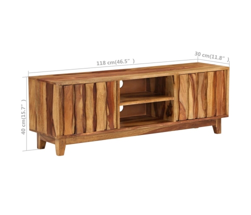 vidaXL Mueble para TV de madera maciza de sheesham 118x30x40 cm