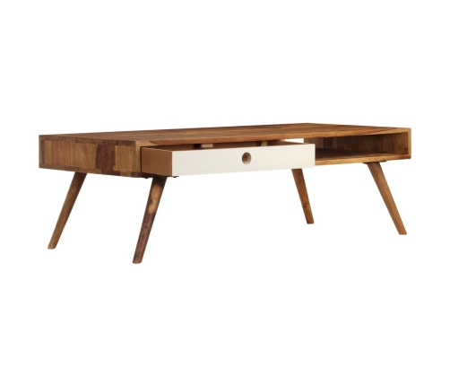 Mesa de centro de madera maciza de sheesham 110x50x35 cm