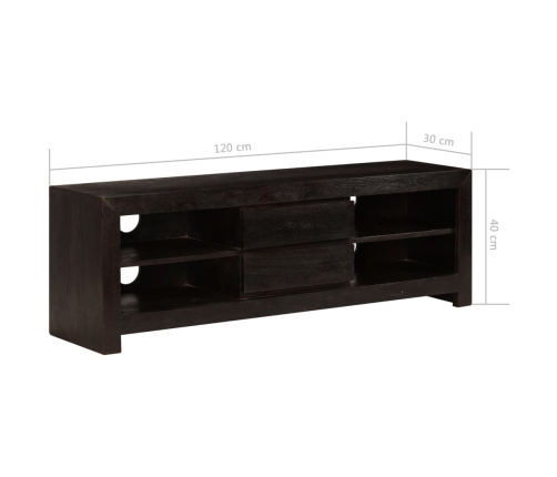 Mueble para TV madera maciza acacia marrón oscuro 120x30x40 cm