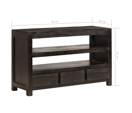 vidaXL Mueble para TV madera maciza acacia marrón oscuro 90x30x55 cm