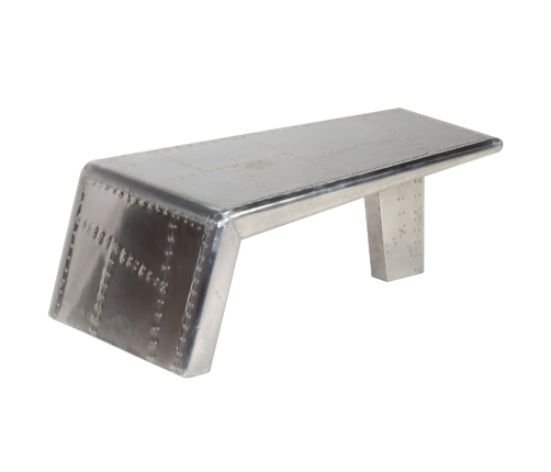 vidaXL Mesa de centro estilo aviador vintage de aluminio