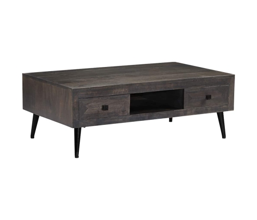 Mesa de centro madera maciza de mango 100x60x35 cm