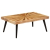 vidaXL Mesa de centro de madera de mango maciza 90x55x36 cm