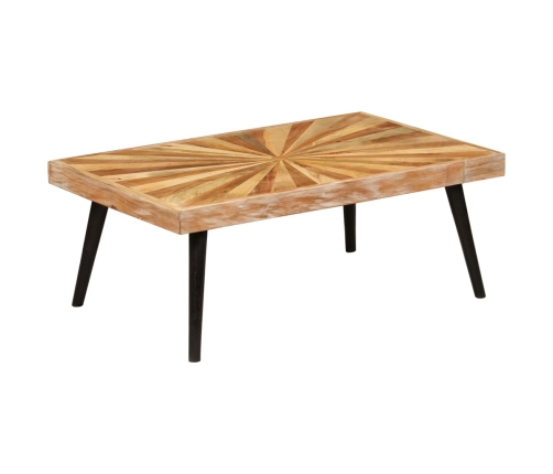 Mesa de centro de madera de mango maciza 90x55x36 cm