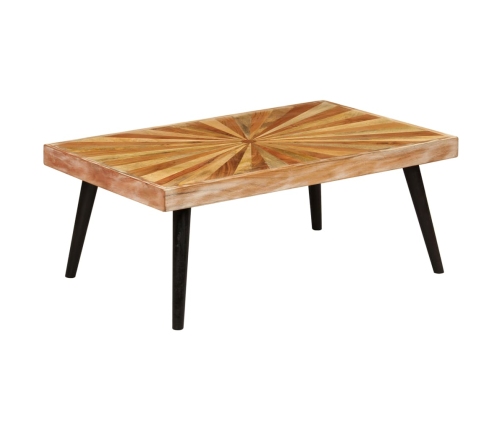 Mesa de centro de madera de mango maciza 90x55x36 cm