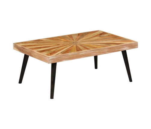 Mesa de centro de madera de mango maciza 90x55x36 cm