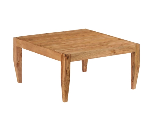 Mesa de centro madera maciza de acacia marrón 80x80x41 cm