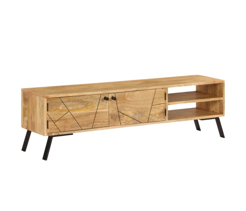 Mueble de TV madera maciza de mango 140x30x40 cm