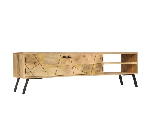 Mueble de TV madera maciza de mango 140x30x40 cm