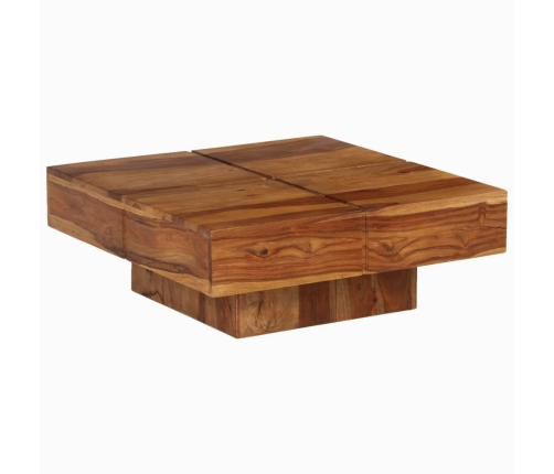 Mesa de centro de madera maciza de acacia 80x80x30 cm