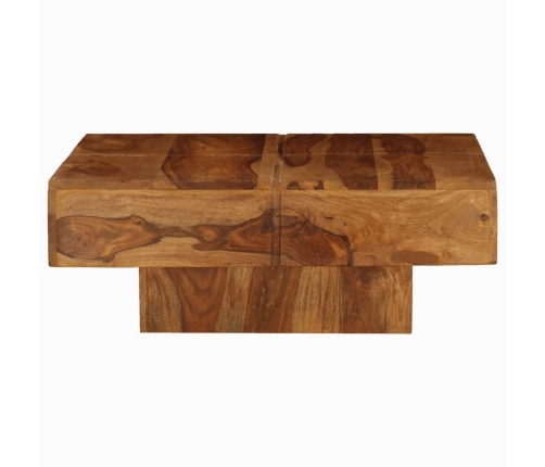 Mesa de centro de madera maciza de acacia 80x80x30 cm