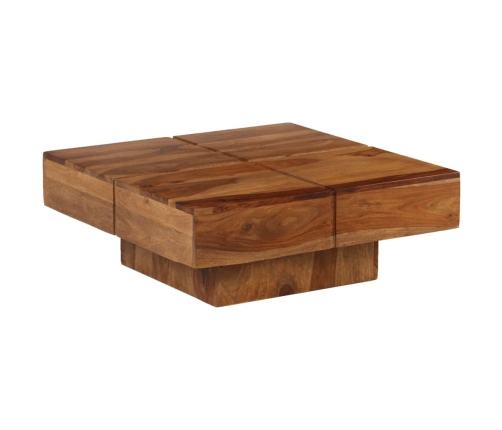 vidaXL Mesa de centro de madera maciza de acacia 80x80x30 cm