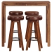 Conjunto de bar 5 pzas madera maciza 115x56x107 cm