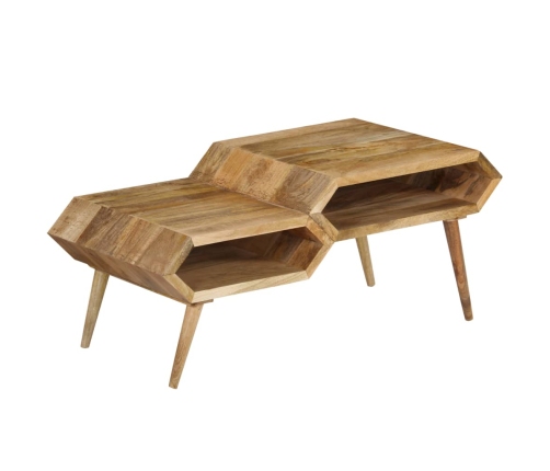 Mesa de centro de madera maciza de mango 104x50x45 cm