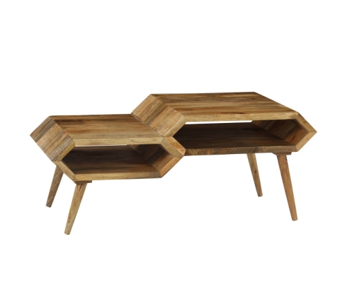 Mesa de centro de madera maciza de mango 104x50x45 cm