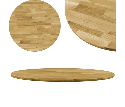 Superficie de mesa redonda madera maciza de roble 23 mm 600 mm