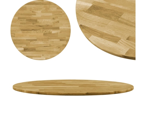 Superficie de mesa redonda madera maciza de roble 23 mm 700 mm