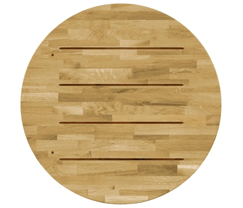 Superficie de mesa redonda madera maciza de roble 23 mm 700 mm