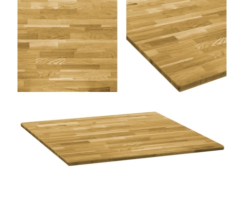 Tablero de mesa cuadrado madera maciza de roble 23 mm 70x70 cm