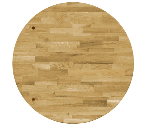 Superficie de mesa redonda madera maciza de roble 44 mm 400 mm