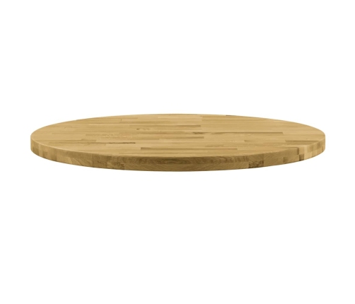 Superficie de mesa redonda madera maciza de roble 44 mm 700 mm