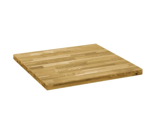 Tablero de mesa cuadrado madera maciza de roble 44 mm 70x70 cm