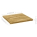 Tablero de mesa cuadrado madera maciza de roble 44 mm 70x70 cm