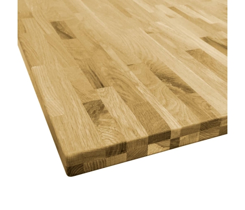 Tablero de mesa cuadrado madera maciza de roble 44 mm 80x80 cm