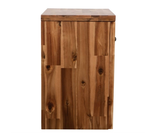 Mesita de noche de madera maciza de acacia 40x30x48 cm