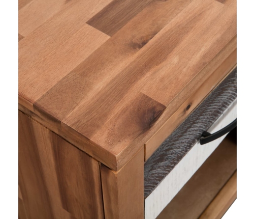 Mesita de noche de madera maciza de acacia 40x30x48 cm