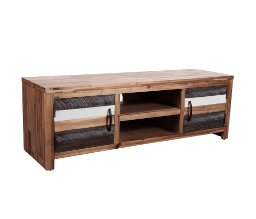 Mueble para TV de madera maciza de acacia 120x35x40 cm