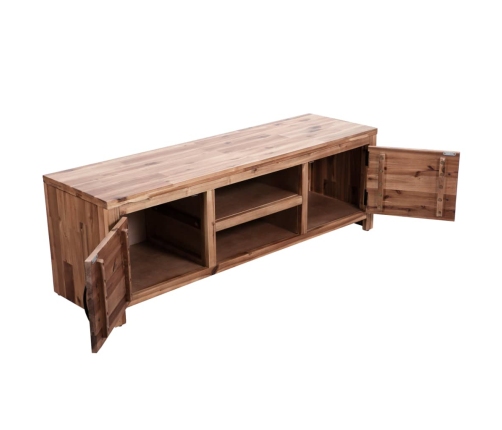 Mueble para TV de madera maciza de acacia 120x35x40 cm