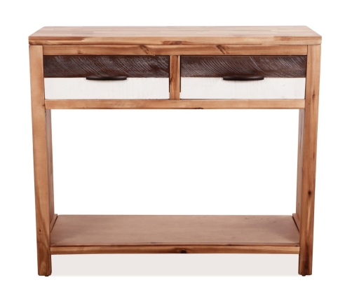 Mesa consola de madera maciza de acacia 86x30x75 cm