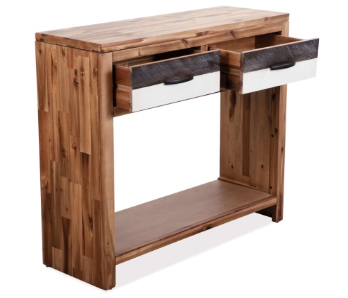 Mesa consola de madera maciza de acacia 86x30x75 cm