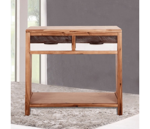 Mesa consola de madera maciza de acacia 86x30x75 cm