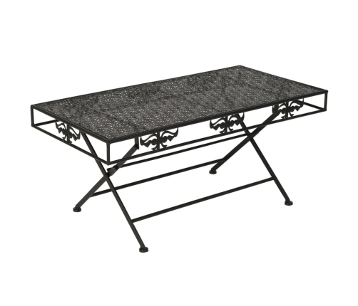 Mesa de centro plegable estilo vintage metal negro 100x50x45 cm