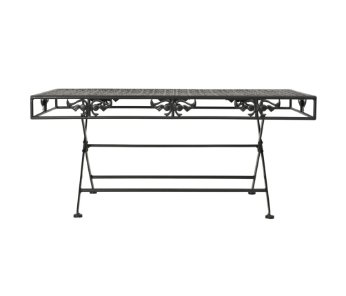 Mesa de centro plegable estilo vintage metal negro 100x50x45 cm