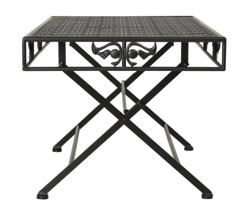 Mesa de centro plegable estilo vintage metal negro 100x50x45 cm