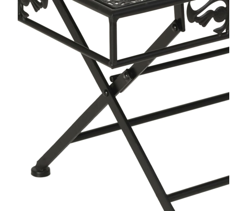 Mesa de centro plegable estilo vintage metal negro 100x50x45 cm